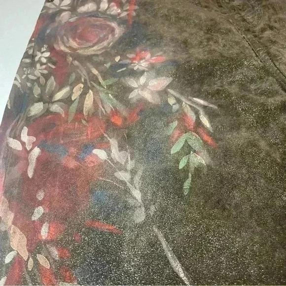 Ralph Lauren Collection Hand Painted Floral Metallic Straight Bootcut Jeans 29 - Picture 5 of 16